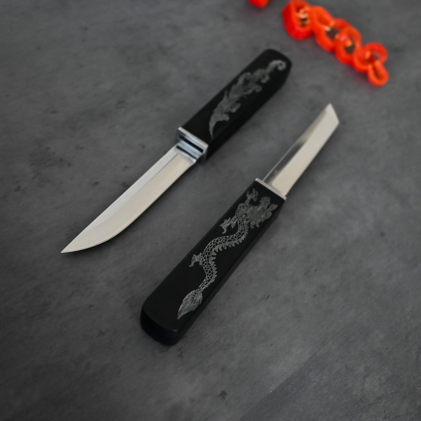 Limited Edition Onyx Black Dual Blade Chef Knife - JAPAKNIVES