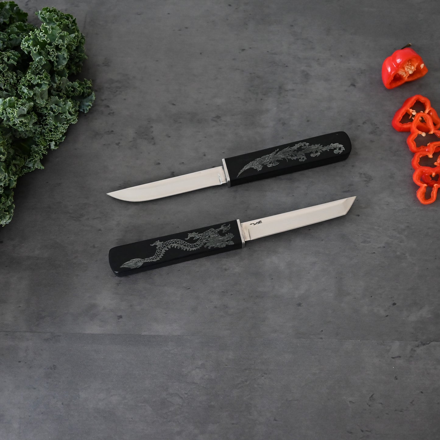 Limited Edition Onyx Black Dual Blade Chef Knife - JAPAKNIVES