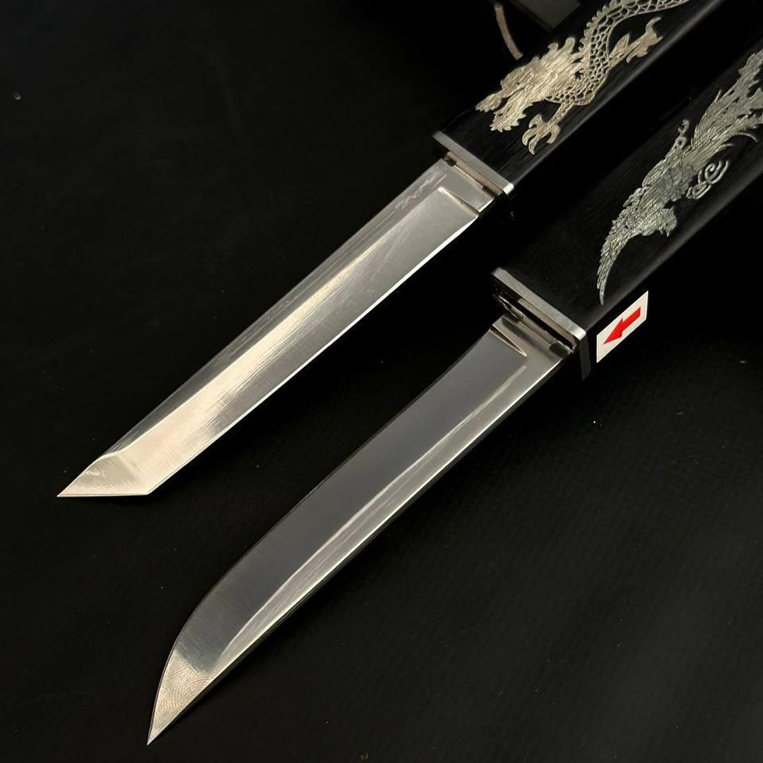 Limited Edition Onyx Black Dual Blade Chef Knife - JAPAKNIVES