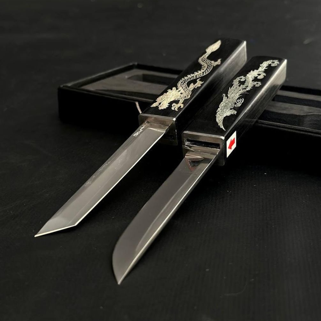 Limited Edition Onyx Black Dual Blade Chef Knife - JAPAKNIVES