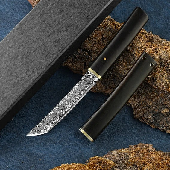 Damascus Onyx Black Samurai Chef Knife - JAPAKNIVES